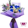 Ramo Azul, Regalo de Flores con Rosas Azules y Astromelias, Composición Floral Personalizada, Significado de las Rosas Azules en el Amor, Flores para Expresar Admiración y Misterio, Elegancia en un Ramo de Rosas.