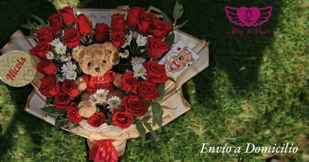1 Ideas para Regalos Florales: Eleva tus Celebraciones con Flores 3 Bouquet de Amor Eterno, 24 Rosas y Margaritas, Regalo de Amor Duradero, Significado de las Rosas, Peluche de Amor.