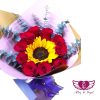 Ramo Conquista, Regalo de Rosas y Girasol, Amor Apasionado y Alegría, Flores para Expresar Admiración, Regalo Inolvidable.